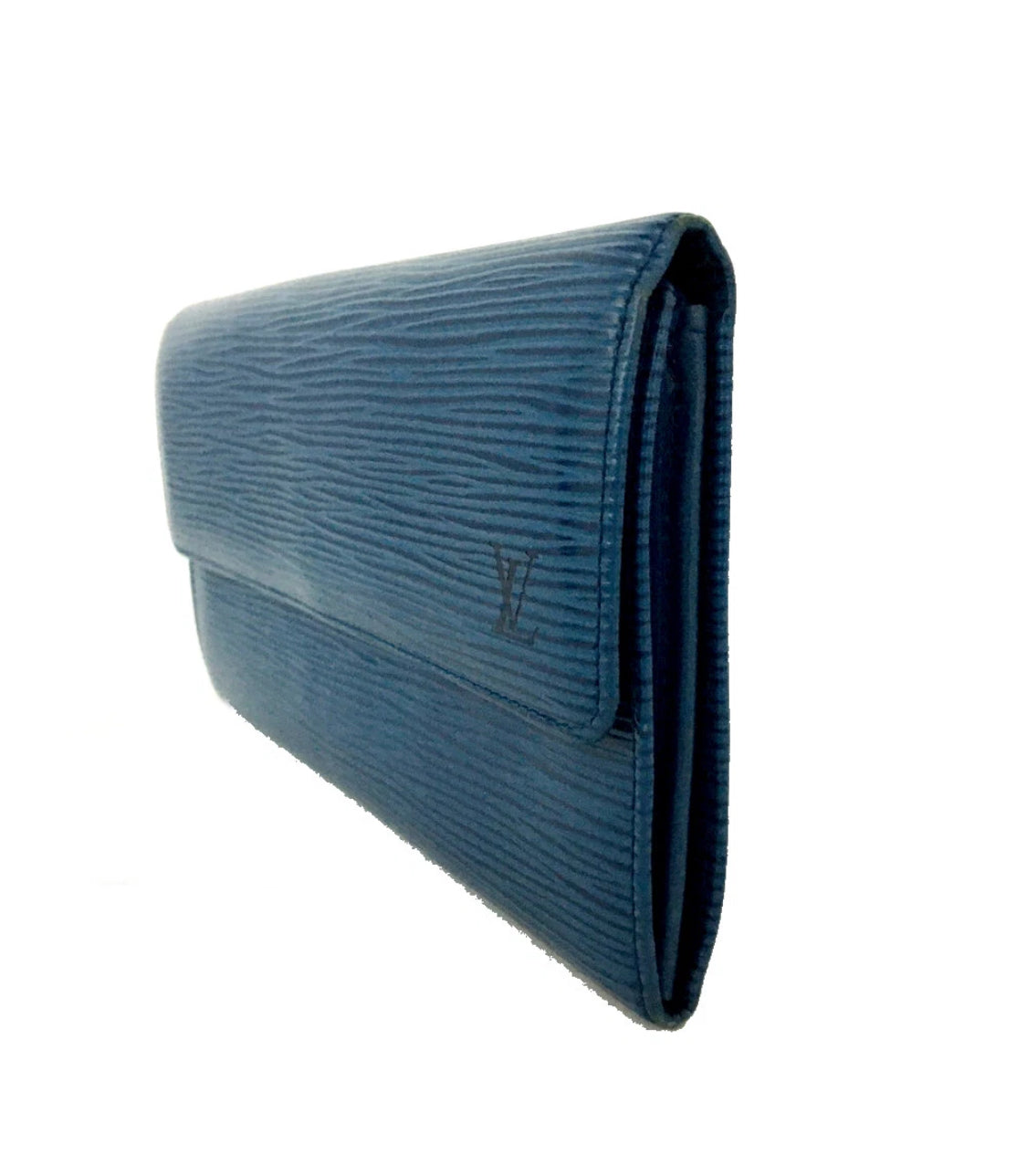 Louis Vuitton Epi Porte Feuille Sarah Blue Leather Long Bifold Wallet with COA